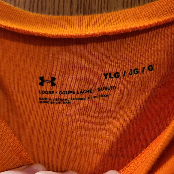 💓 3/$10 Under Armour Boy's Youth Large Orange Monster Mode T-Shirt - Picture 5 of 8